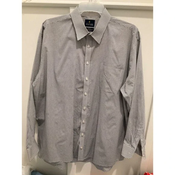 STAFFORD TRAVEL PERFORMANCE SUPER SHIRT BUTTON UP DRESS SHIRT BIG 18 1/2 36-37 STAFFORD TRAVEL PERFORMANCE SUPER SHIRT BUTTON UP DRESS SHIRT BIG 18 1/2 36-37